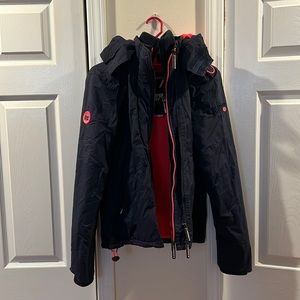 Superdry winter cheat jacket navy pink size m